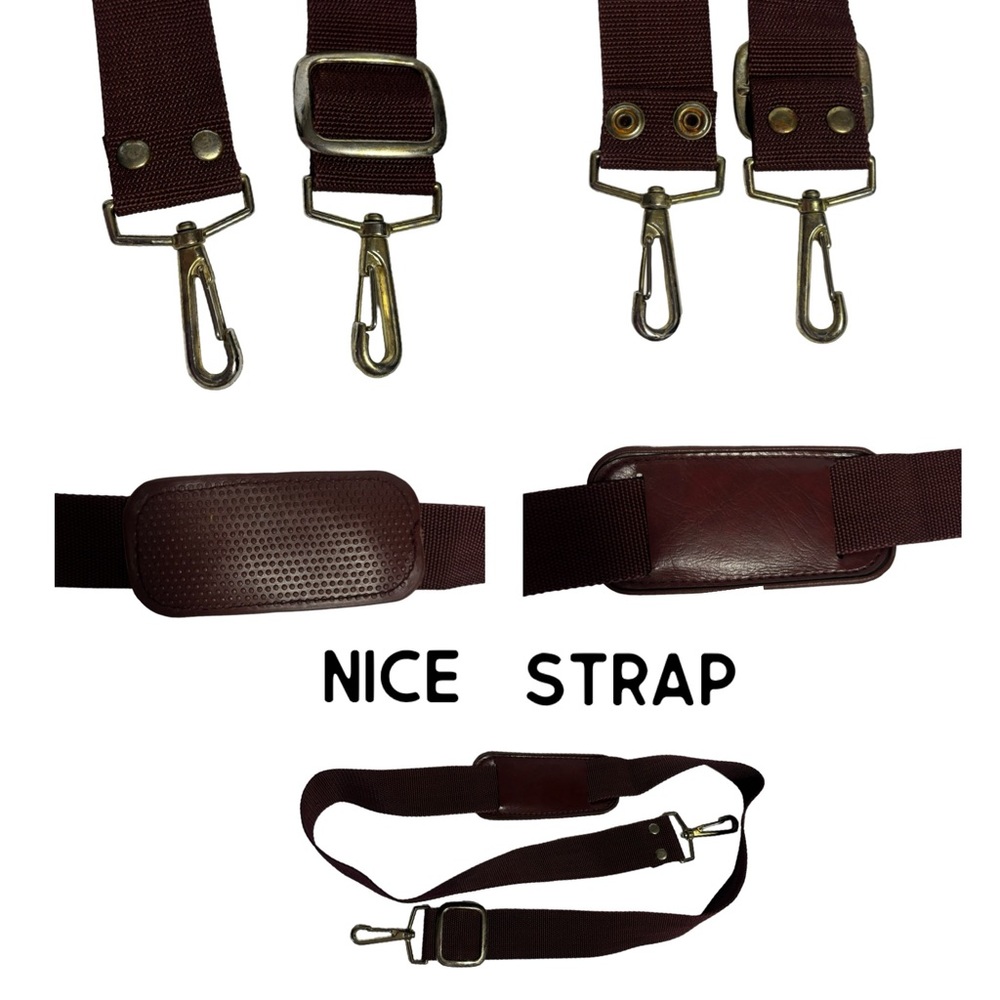 NWOT BURGUNDY/GOLD HEAVY DUTY LUGGAGE
DUFFLE WEEKENDER TRAVEL STRAP TRAVEL 45”